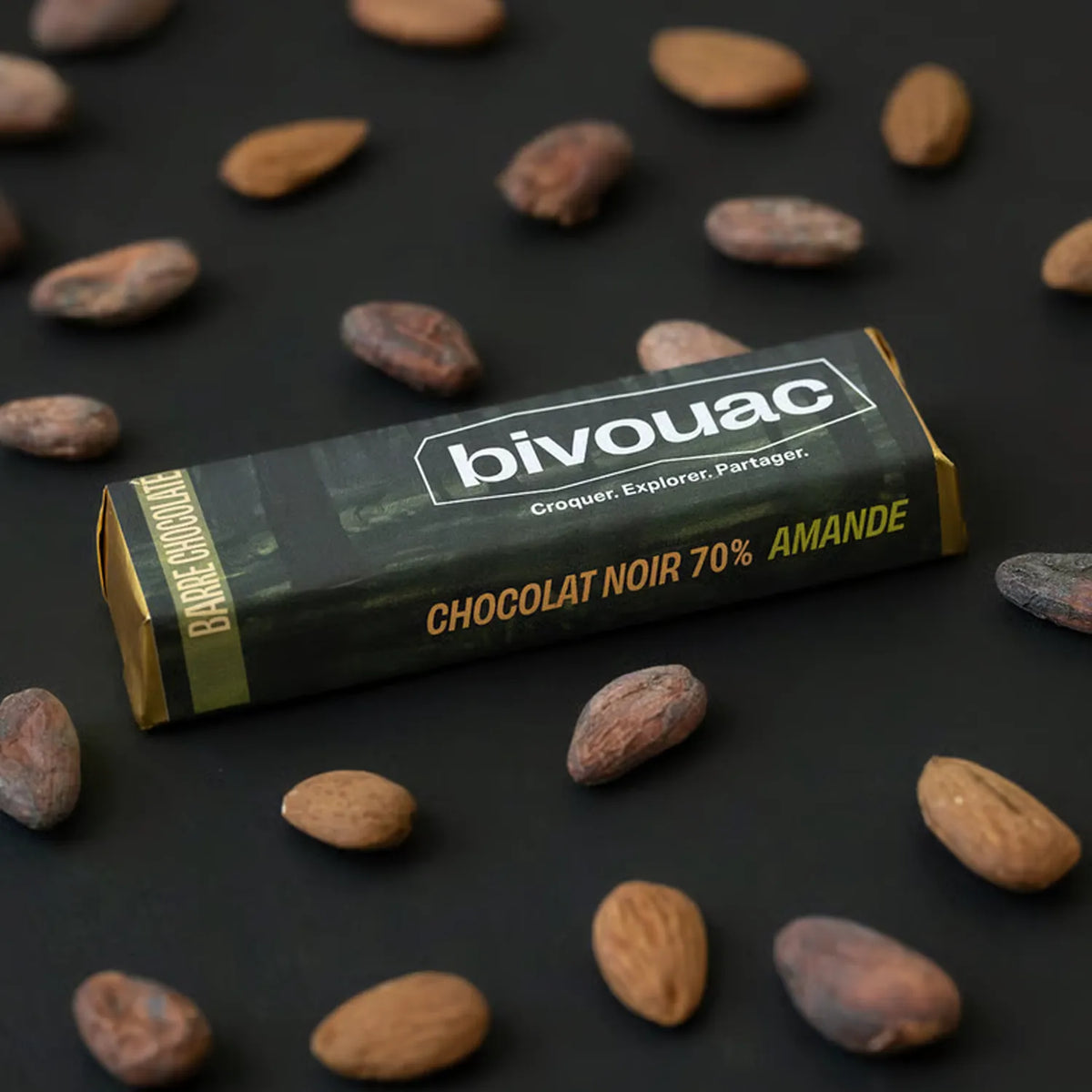 Barre de chocolat noir Bivouac à la fleur de sel de Guérande