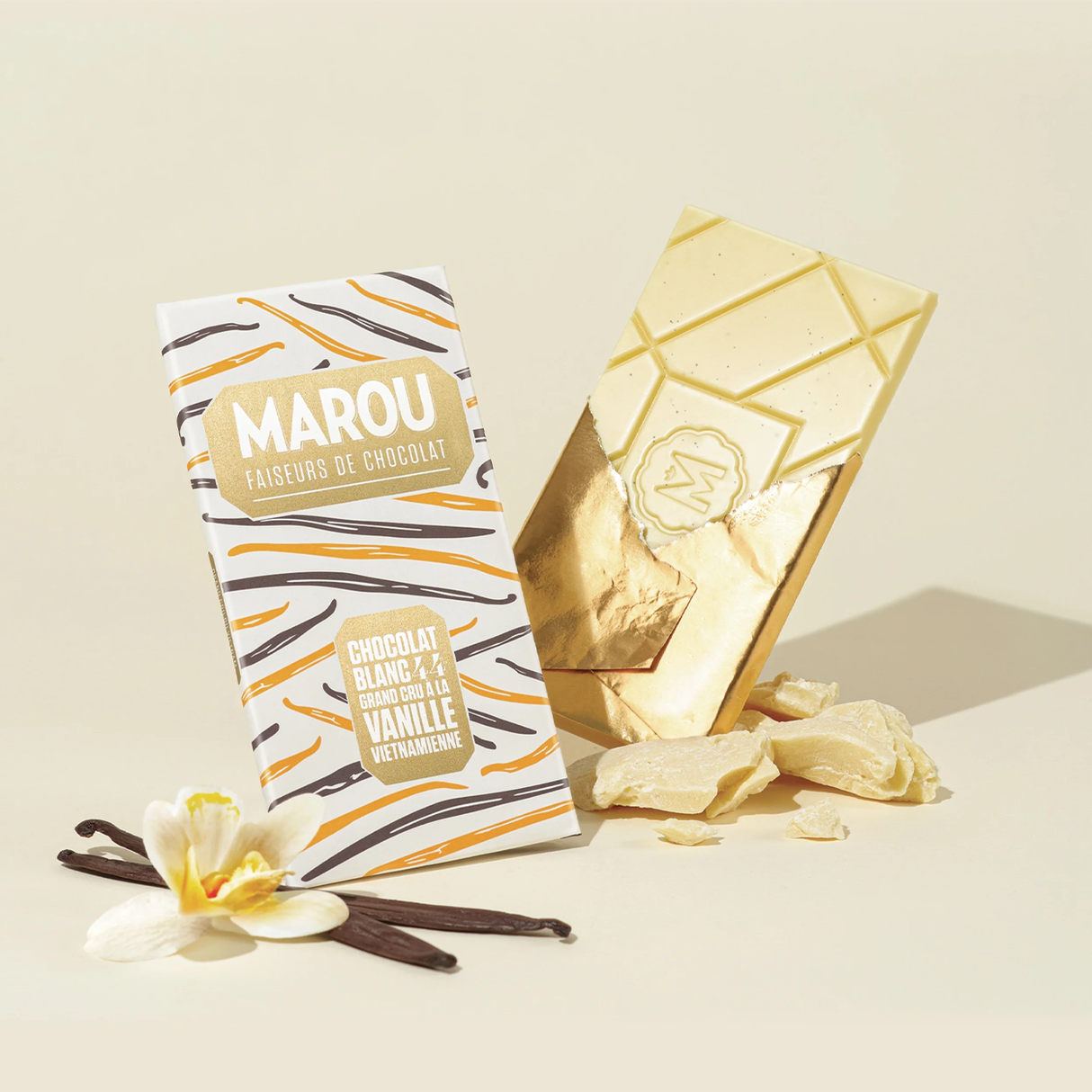 Chocolat Blanc Vanille Vietnamienne 44% cacao - 80 g | Marou