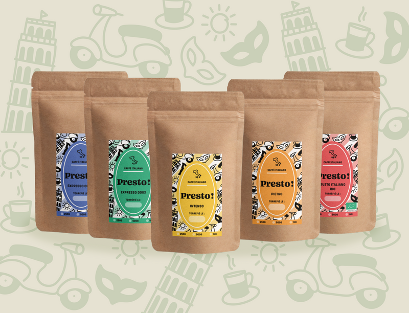 Notre sélection exclusive de cafés italiens en grain