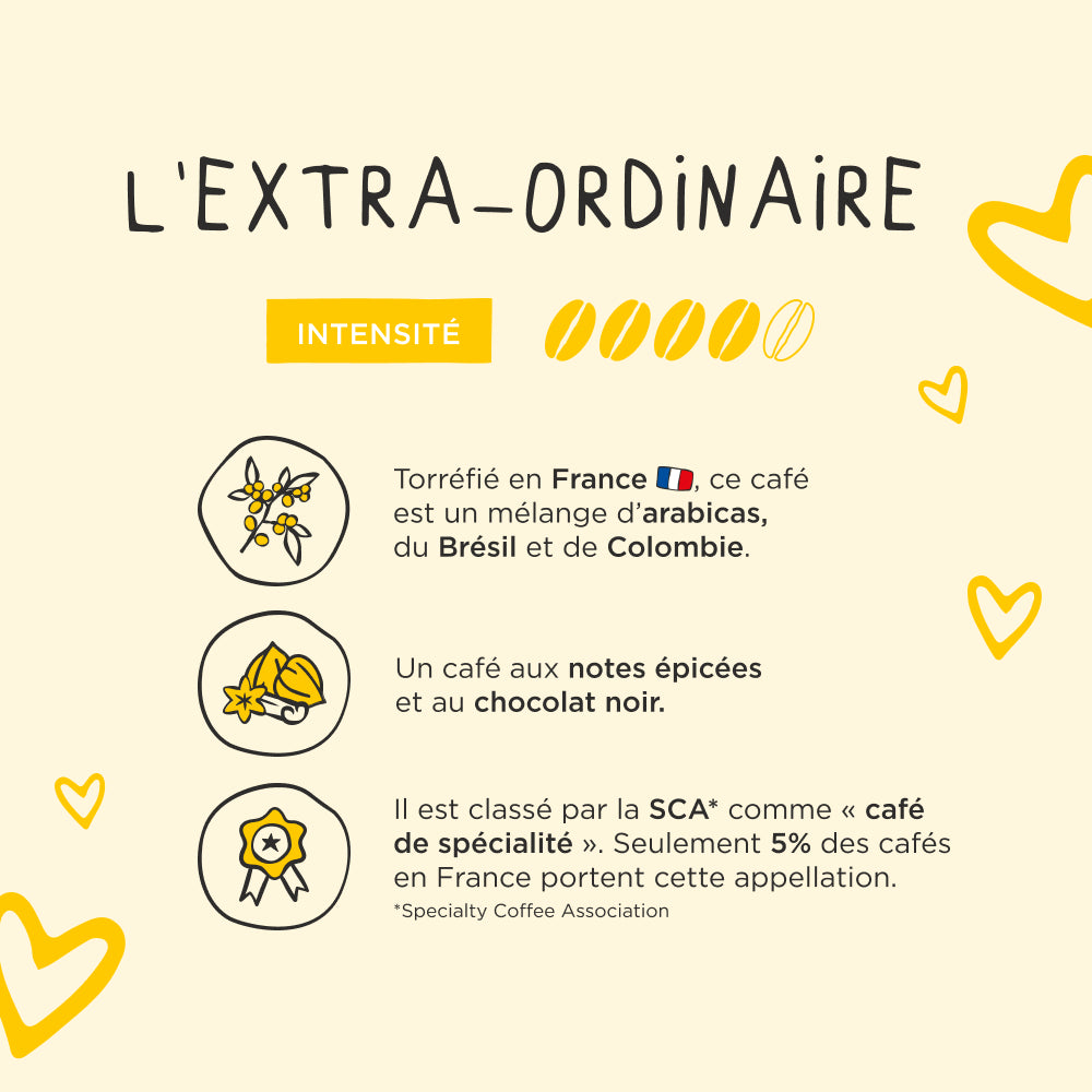Café Joyeux - Café en Grain L'Extra-Ordinaire | 100% Arabica