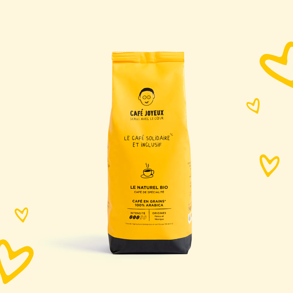 Café Joyeux - Café en Grain Le Naturel | Café Certifié Biologique - 100% Arabica