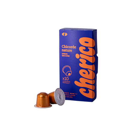 Capsules Cherico Chicorée Nature x10 – chicorée naturelle en capsules recyclables pour machine Nespresso