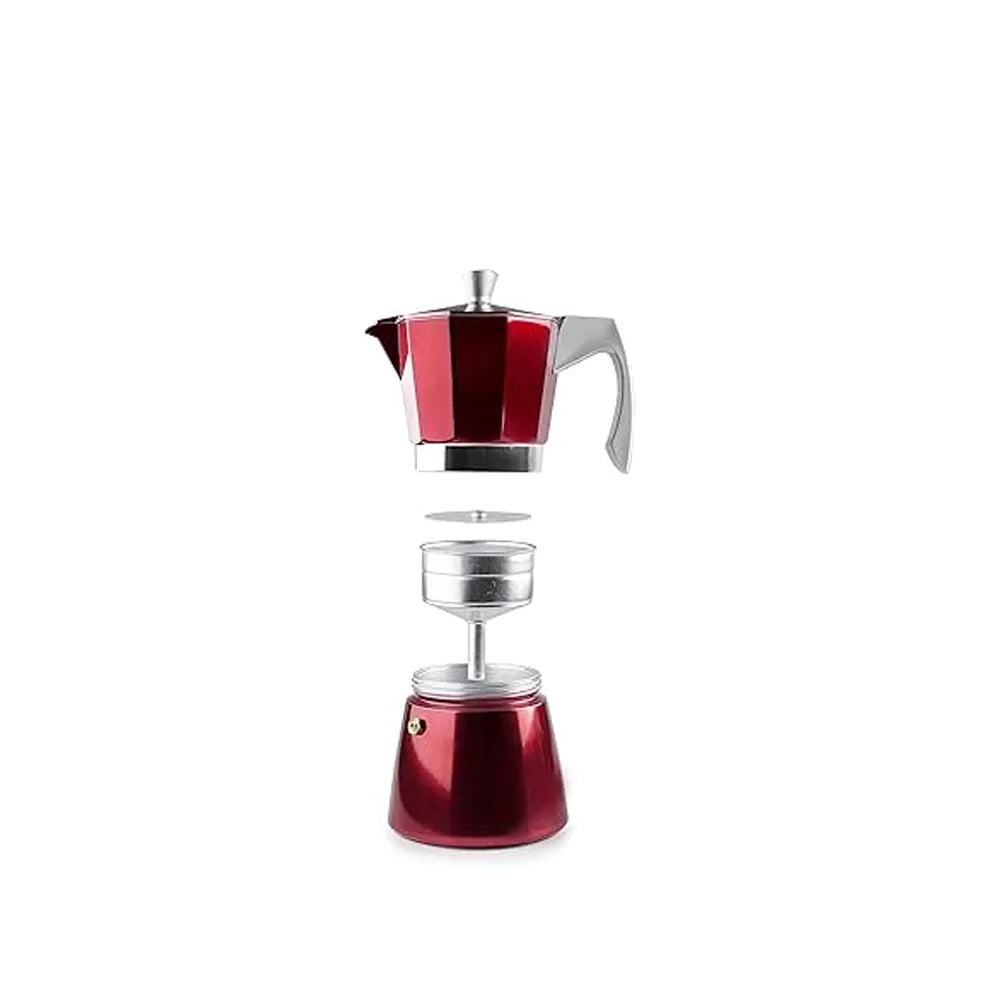 Cafetière Italienne Evva Rouge - 9 Tasses | Ibili