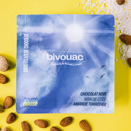Snap Chocolat Noir 70% Pause à la Noix de Coco & Amande Torréfié 100Gr de Bivouac