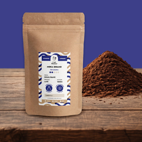 Café moulu Éthiopie Sidamo de Café Bonnac, 100 % Arabica