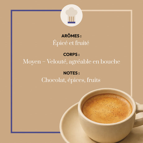Café Bonnac Blend Africain moulu, assemblage de cafés du Congo, d’Éthiopie et du Kenya.