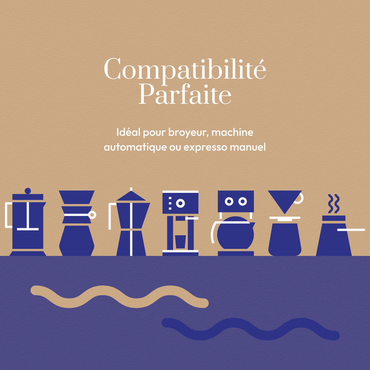 Compatible avec une machine expresso manuelle, un broyeur ou une machine à café automatique.