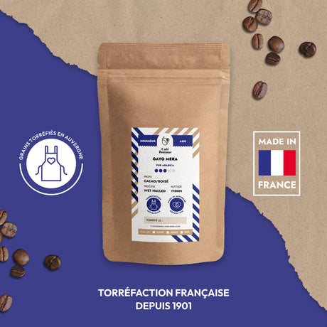 Café en grain Gayo Mera d’Indonésie 100 % Arabica