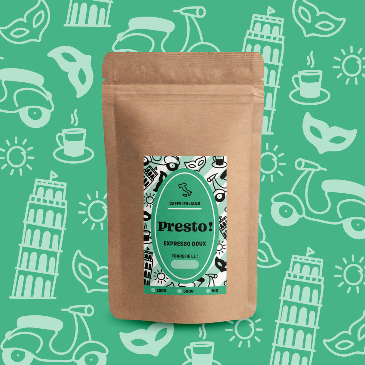 Café Presto Blend Expresso Doux en grains, 100 % Arabica.