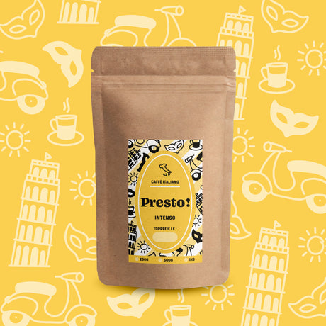 Café Moulu Presto Intenso 100 % Arabica, idéal pour machine à espresso