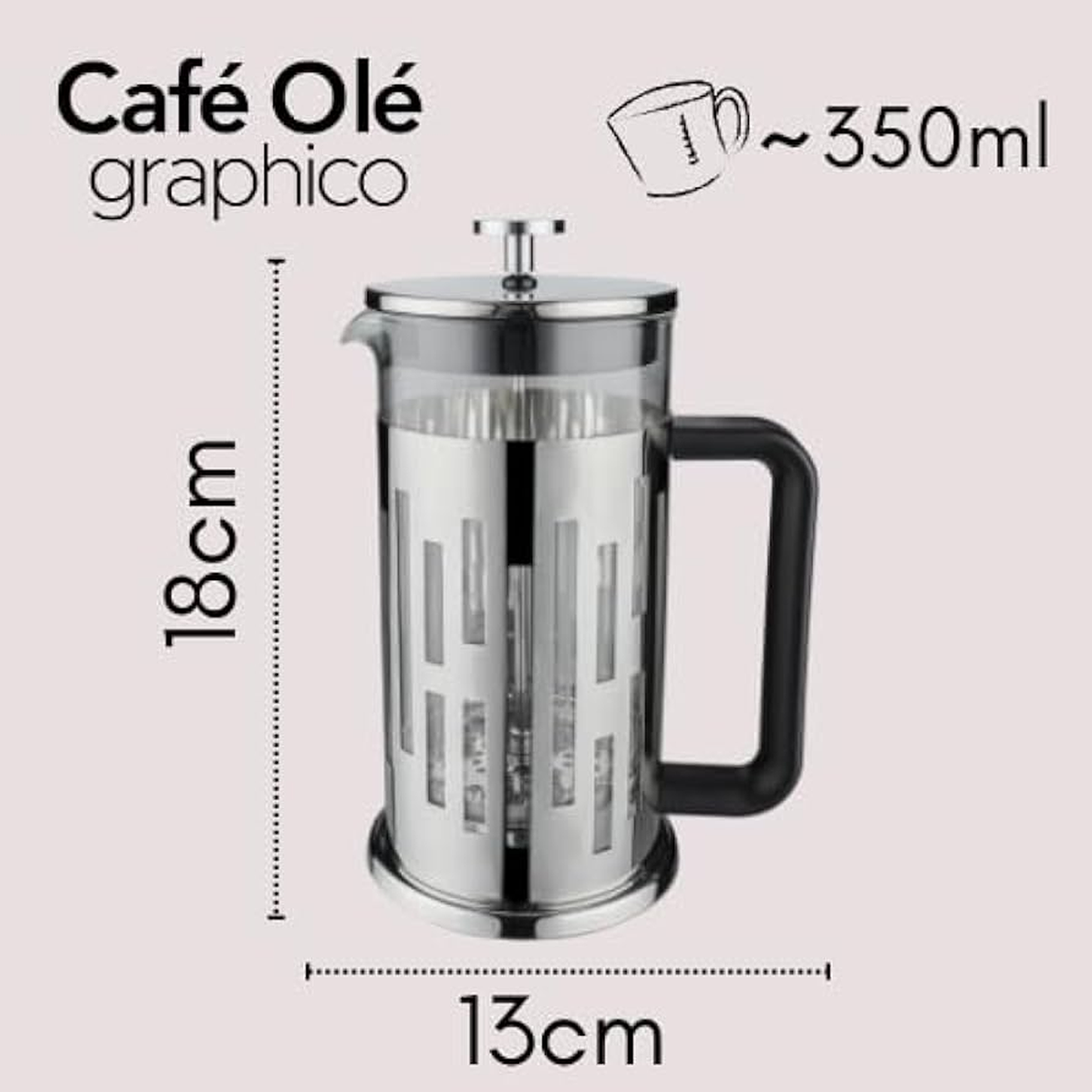 Cafetière à Piston en Verre - 3 Tasses | Café Olé