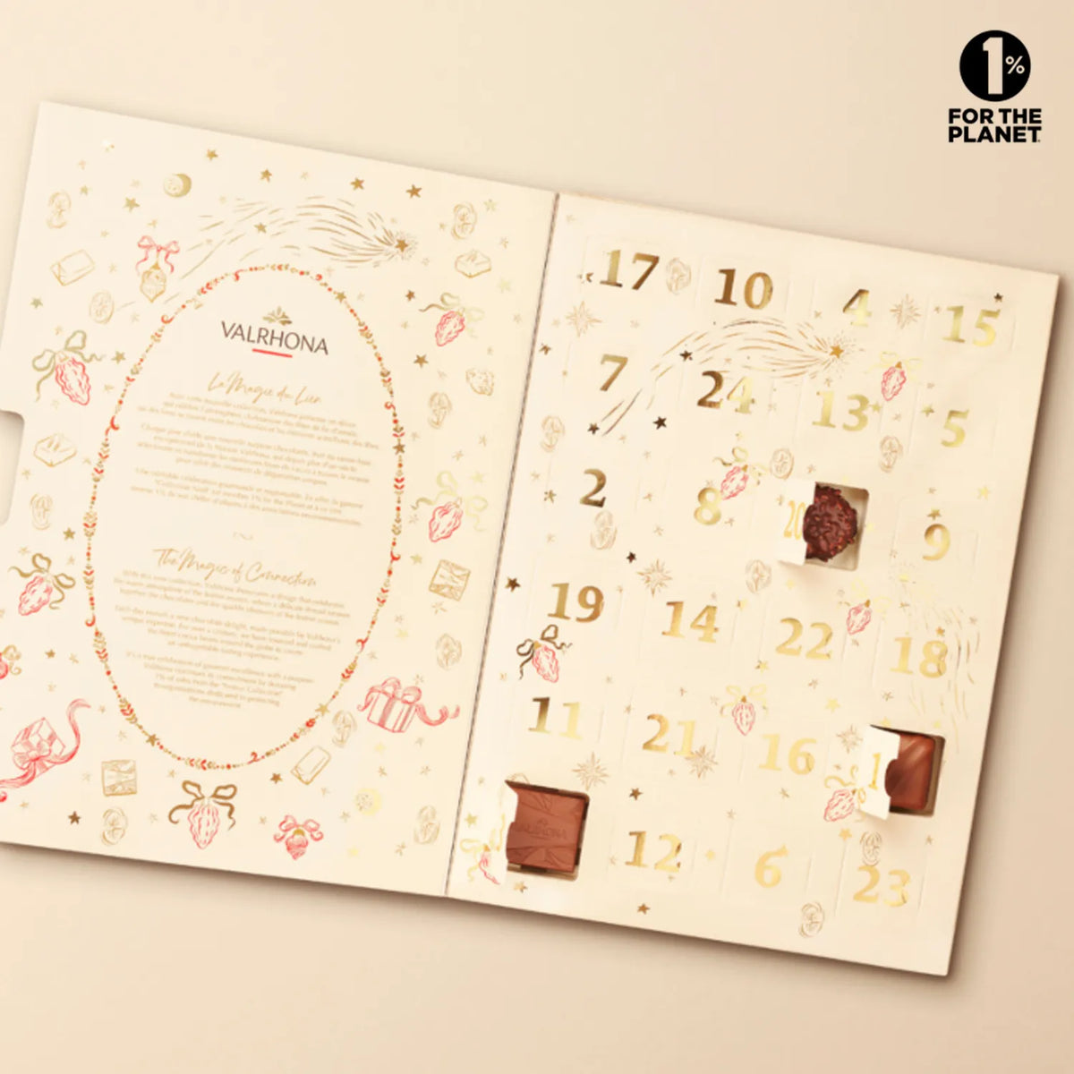 Assortiment Valrhona avec amandes et noisettes enrobées de chocolat