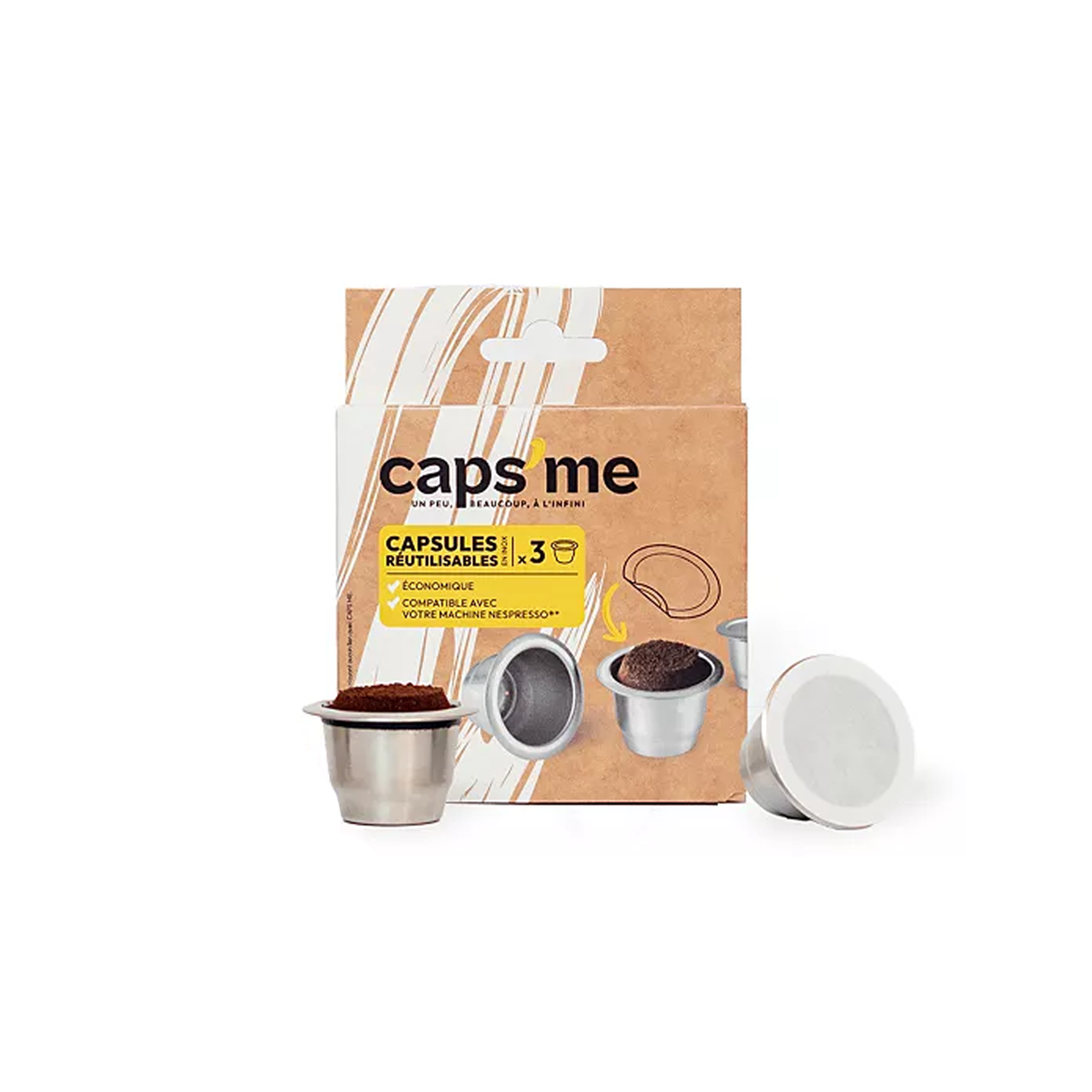 3 Capsules Réutilisables Compatible Nespresso Original | Caps'me