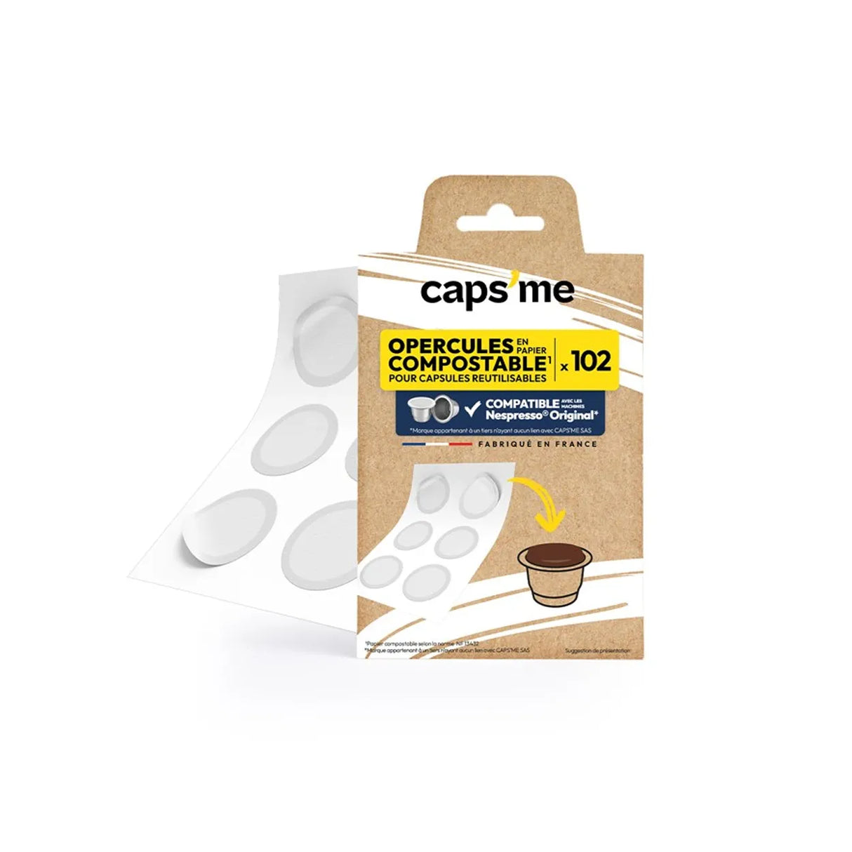 102 Couvercles Opercules en Papier Compatible Nespresso Original | Caps'me