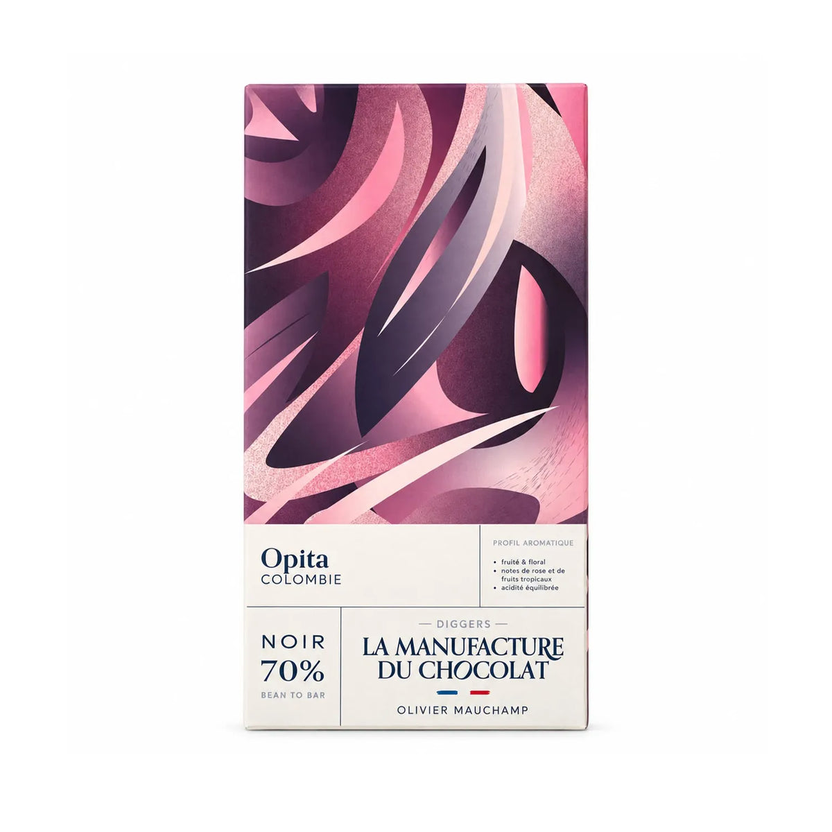 Tablette de chocolat noir Diggers Opita de Colombie, 70 % de cacao.