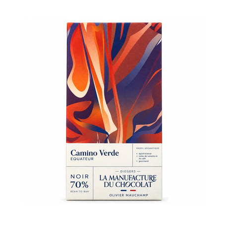 Tablette de chocolat noir Équateur Camino Verde 70 % de cacao, Diggers.