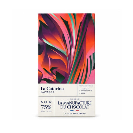 Tablette de chocolat noir Diggers La Catarina, 75 % de cacao.