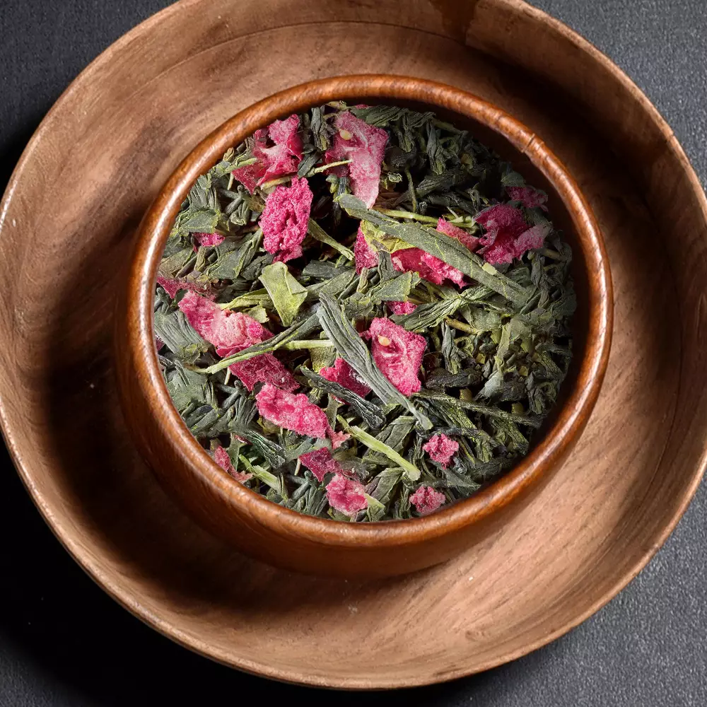 Thé Vert Fraise Pistache Dammann Frères – infusion gourmande et fruitée aux notes de fraise et pistache