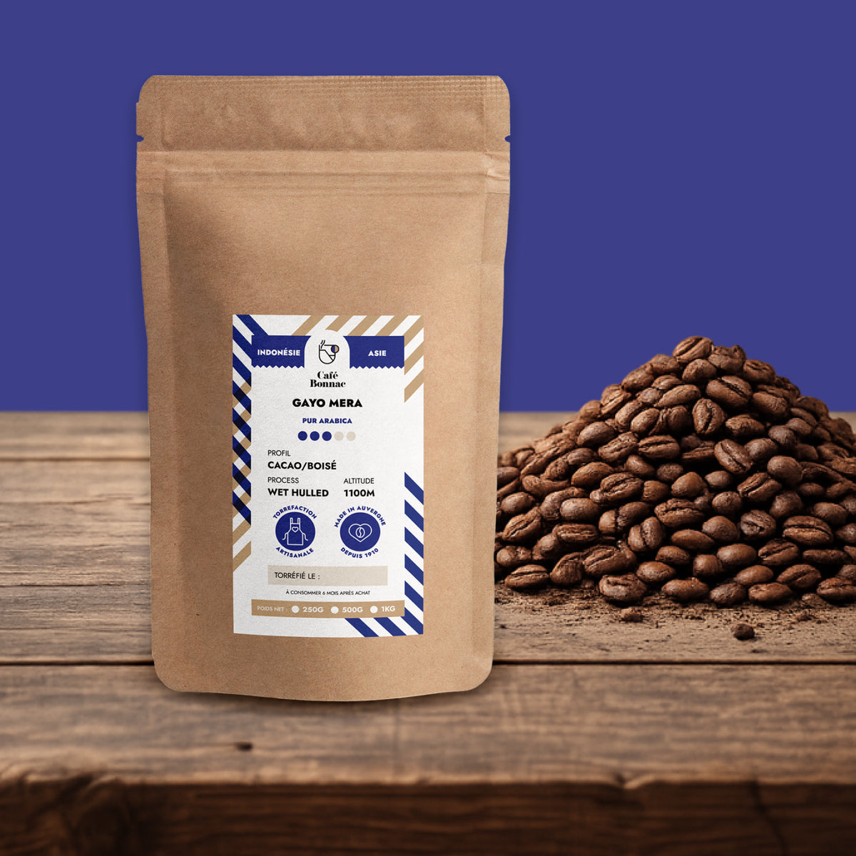 Café Gayo Mera en grains aux notes de chocolat et fruits secs