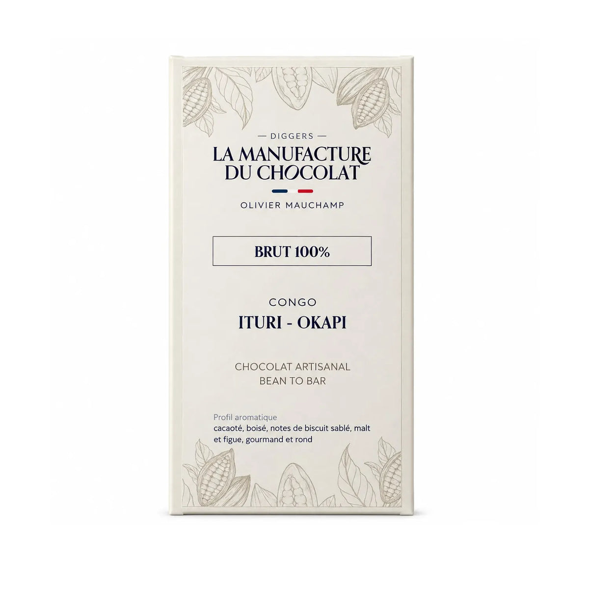 Chocolat Noir Congo Ituri Okapi - 100% Cacao - 75g | Diggers