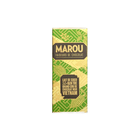 Mini tablette Marou Ben Tre au chocolat et à la noix de coco, 55 % de cacao, 24 g.